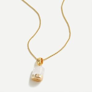 J CREW DIPPED BURNISHED GOLD 18K STONE NECKLACE NWT